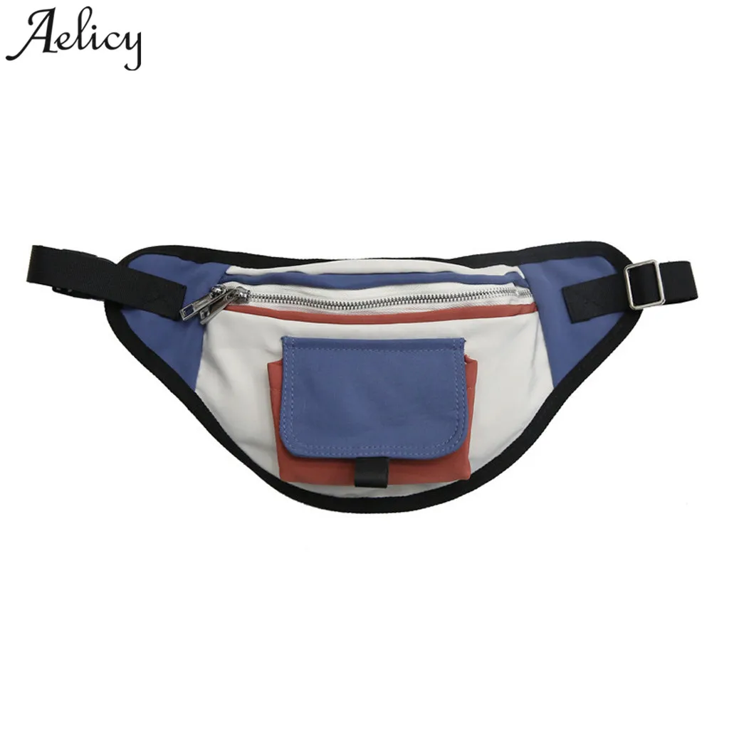 

Aelicy chest bag women Unisex leather splice Casual boys chest bags Multifunction men Waist Bag Luminous Strip Crossbody Bag NEW