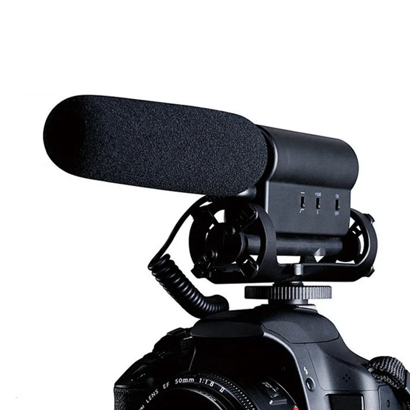 

Professional D-598 3.5mm Camera Microphone external Receiver Audio Interview Condenser for Canon Nikon Photography Accessories