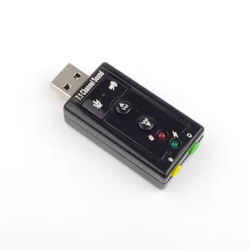 

7.1 External USB Sound Card 7.1 Channel 3D Audio Adapter Converter +3.5mm Headset Microphone for PC Computer Desktop Notebook