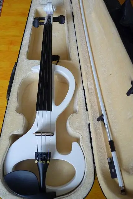 

Cool handmade white electric violin electronic violin 6 style