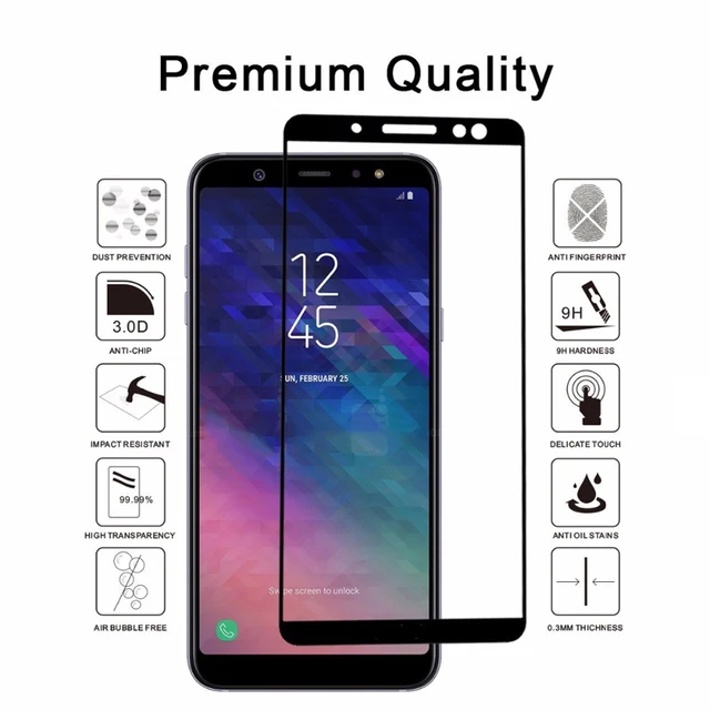 Full Cover Glass For Samsung Galaxy A6 J6 J8 2018 J7 Prime Screen Protective Case For Samsung A6 A8 Plus a7 2018 a7 a5 2017 Film