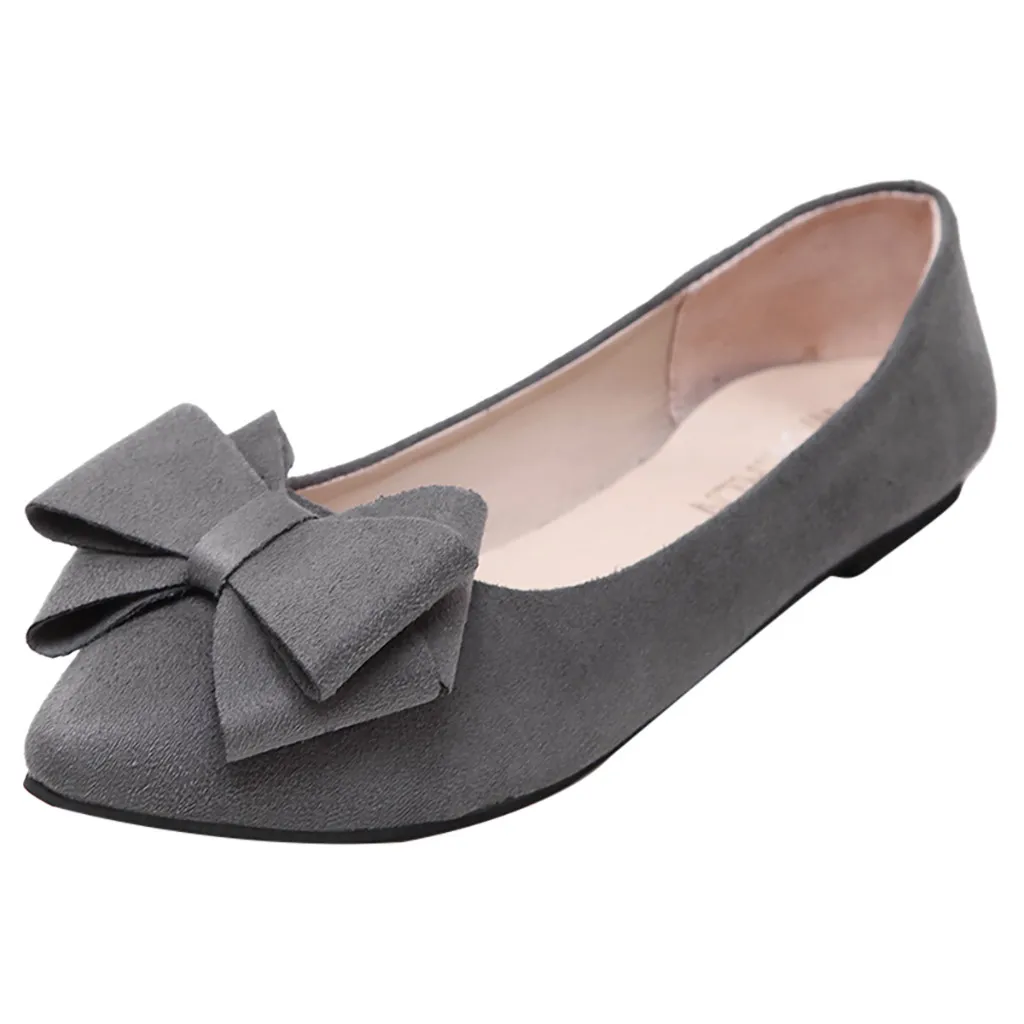 

New Casual Shoes Women's Single Pointed Toe Flat Lazy Shoes Women's Comfortable Shoes Butterfly-knot Fashion Element Apr 26