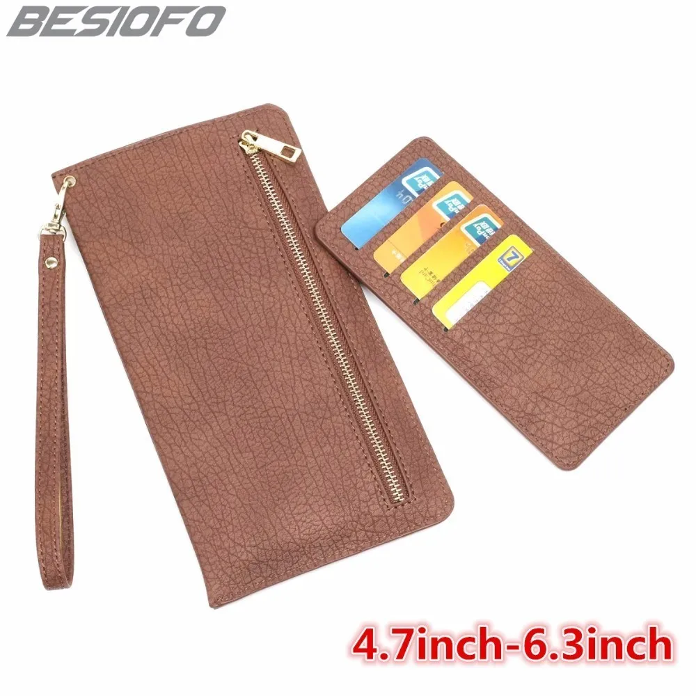 Girl Women Handbag Zipper Wallet Cover With Card Slots Holster Phone Case For Samsung Galaxy S4 S5 S6 S7 S8 Plus S9 Edge | Мобильные