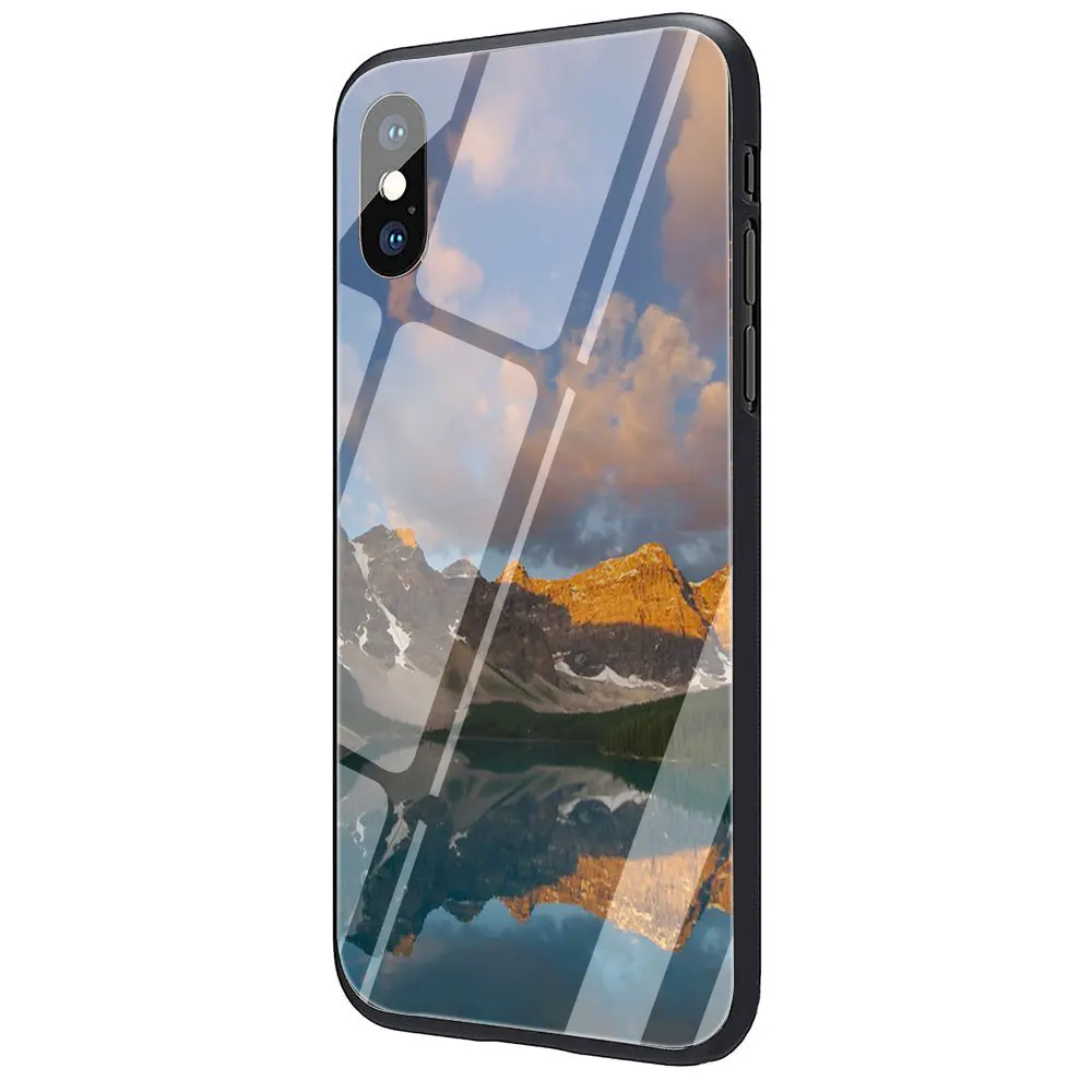 Чехол для телефона с изображением леса облака из закаленного стекла для iPhone 11 Pro 6 6S Plus 7 8 Plus X XS XR XS Max - Цвет: G11