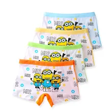 2 предмета, детское нижнее белье из чистого хлопка, штаны, удобная боксерская одежда с рисунком для мальчиков