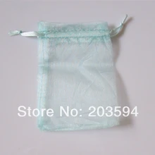 500 шт./лот светло голубой цвет ювелирные изделия Упаковка Drawable органза сумки 7x9 см, свадебный подарок сумки и чехлы