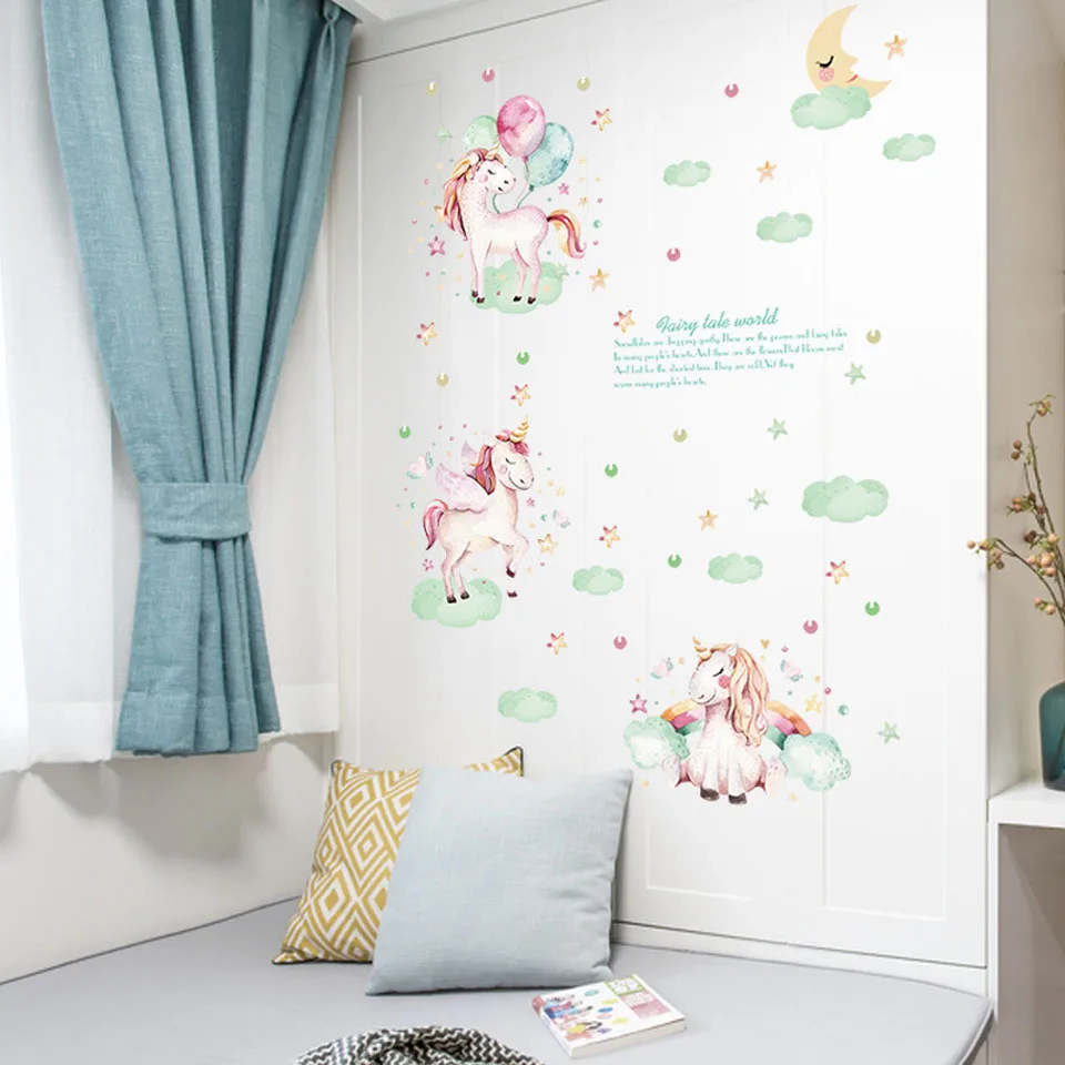 Большие Мультяшные воздушные шары, наклейки на стену для детской комнаты, комнаты для девочек, украшения для спальни, бабочки, цветы, наклейки на стены, украшение детской комнаты