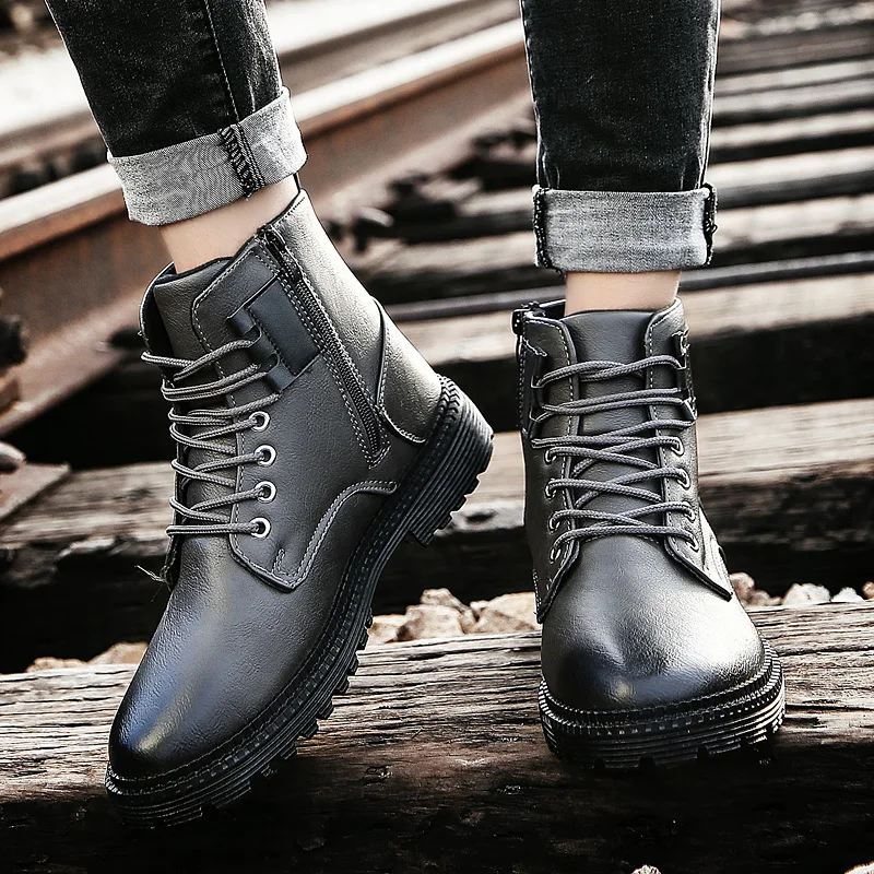Мужские ботинки Martens весна осень рабочие безопасные мужские черные коричневые на
