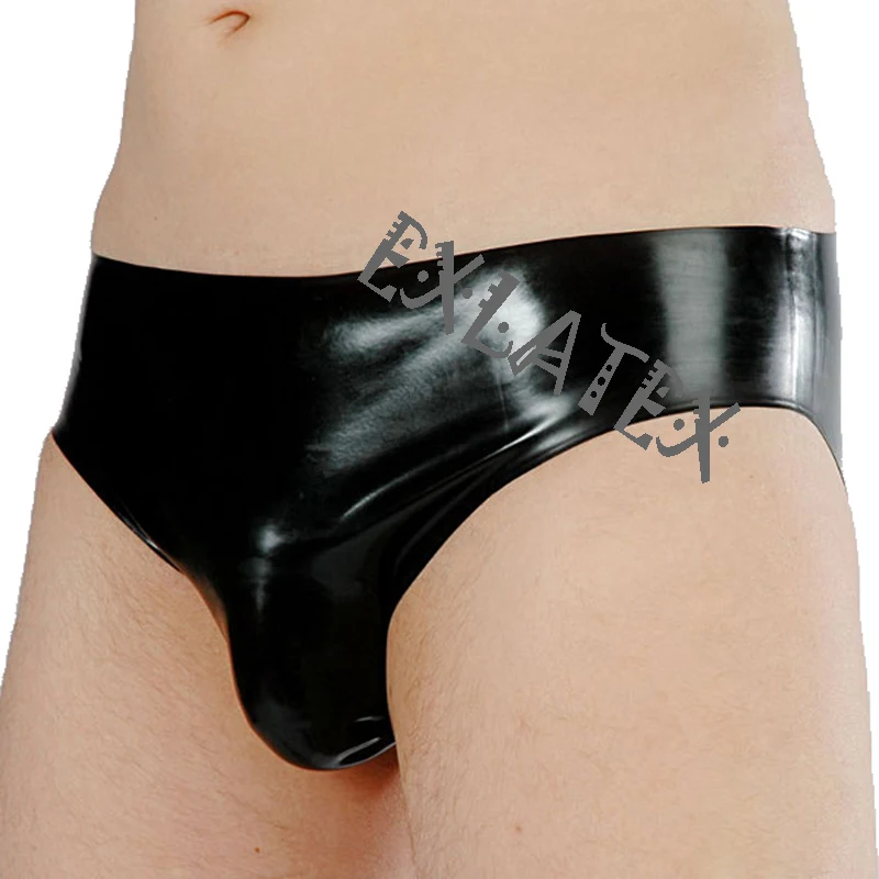Latex Panties Black Erotic Underwear String Latex Rubber Mini Briefs with Bulge Bottoms Classic Underwear Fetish Sexy lingerie