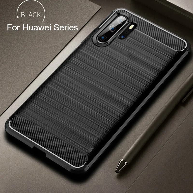 

Carbon Fiber Case For Huawei P30 P20 Mate 20 30 Lite Pro Shockproof Silicone Phone Case For Huawei P Smart Z Y9 Prime 2019 Cover