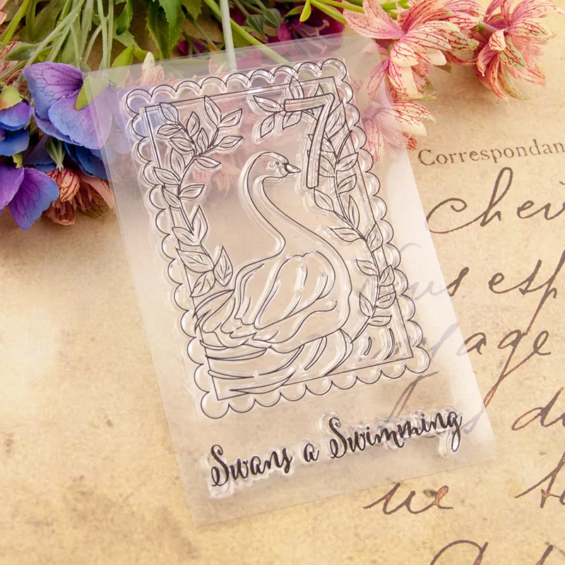 

New Swans Swimming Rubber Clear Stamps Silicone Seals for DIY Scrapbooking Card Making Diary Book Paper Maker Art Decor Stencils