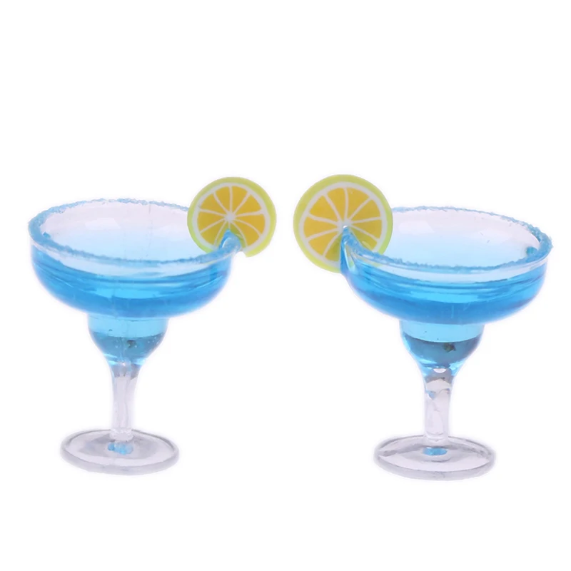 

2Pcs Mini Resin Cocktail Cup Simulation Drink Glass Model Toy Doll House Decoration Scale 1/12 Dollhouse Miniature Accessories