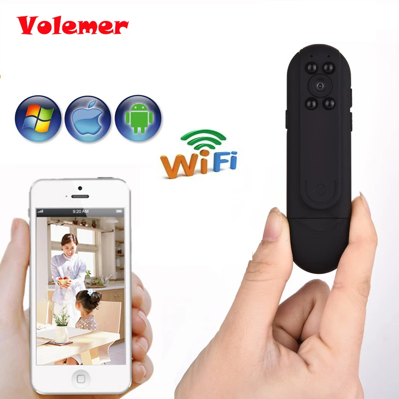 

Volemer Recorder Smallest Wireless IP Camera Police Body Video Registrator Camera HD 1080P DVR IR Camera For Android IOS