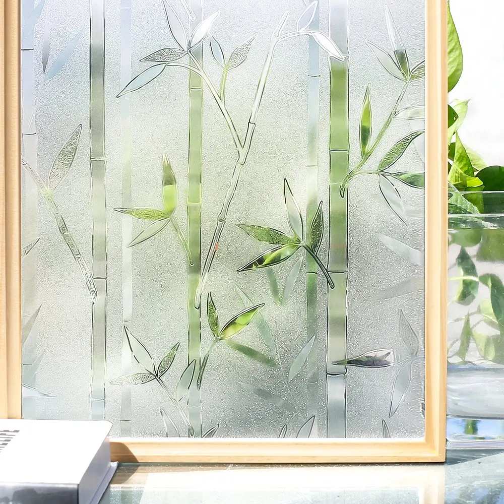 Funlife 3D Privacy Window Film Static Window Cling Glass Film Bamboo Frosted Films Vinyl Decorative Self-adhesive Window Sticker