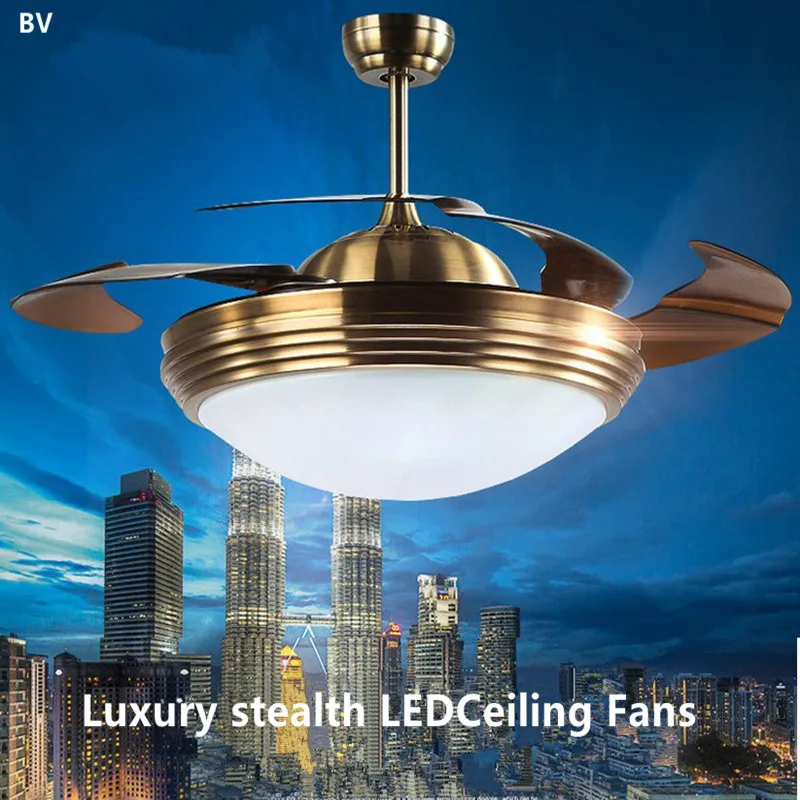 Us 90 0 10 Off Wholesale Modern Luxury Led Stealth Ceiling Fans Creative Remote Control Fan Lights In Ceiling Fans From Lights Lighting On