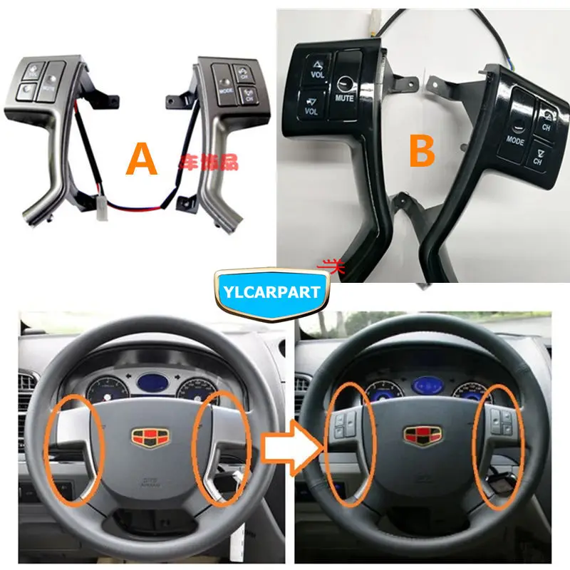 Us 25 68 For Geely Emgrand 7 Ec7 Ec715 Ec718 Ec7 Rv Ec715 Rv Car Steering Wheel Multi Function Remote Buttons Cd Audio Volume Channel In Steering