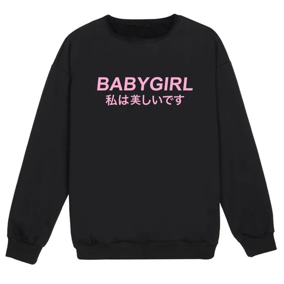 Sugarbaby Babygirl Harajuku Jumper Womens Fun Tumblr Hipster Swag Fashion Grunge Goth Top Cute Harajuku Sassy Kawaii Sweatshirt