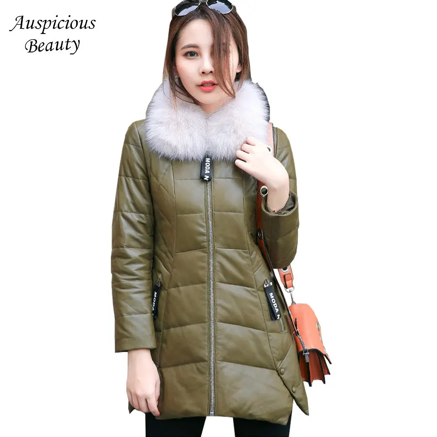 Parkas Mujer Invierno 2017 Women's Leather Thickening Hot Fox Fur