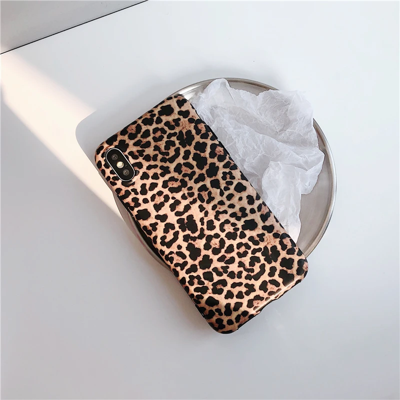 Fashion Leopard print Phone Case For iphone XS Max XR X Case For iphone 6 6S 8 7 plus Back Cover Luxury Soft Cases Matte Capa