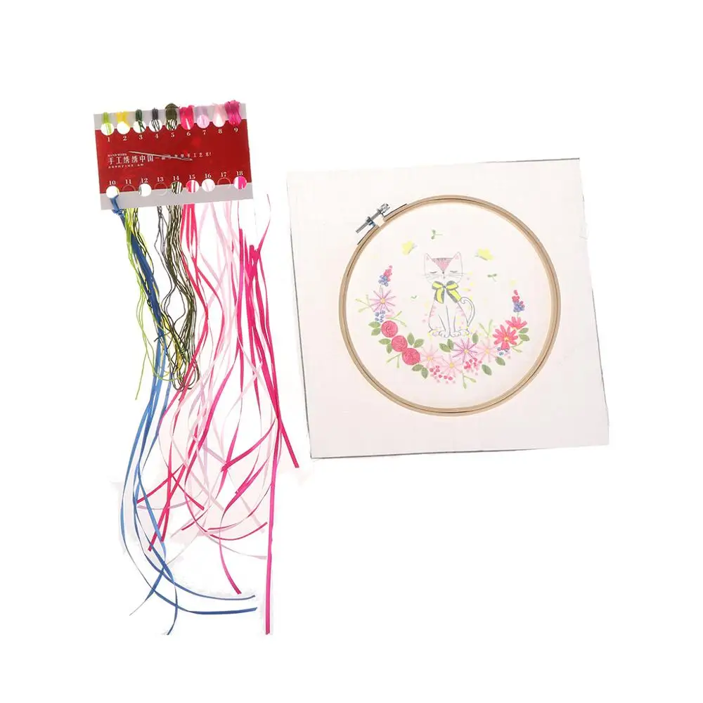 Мультфильм Животные DIY Вышивка Лента набор с рамкой для начинающих наборы рукоделие вышивки крестиком принадлежности для шитья украшения - Цвет: 04