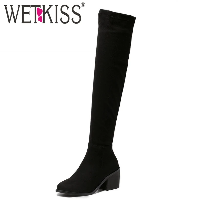 WETKISS Women s Winter Boots Shoes Woman Fashion 2016 Nubuck Long Women Boots Good Quality Med