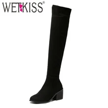 WETKISS Women s Winter Boots Shoes Woman Fashion 2016 Nubuck Long Women Boots Good Quality Med