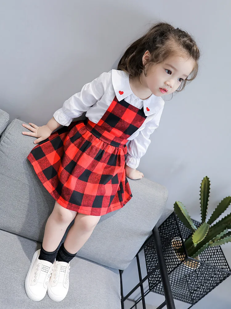 PDF pattern dress / Suspender girl dress / Tie back dress / Plaid dress