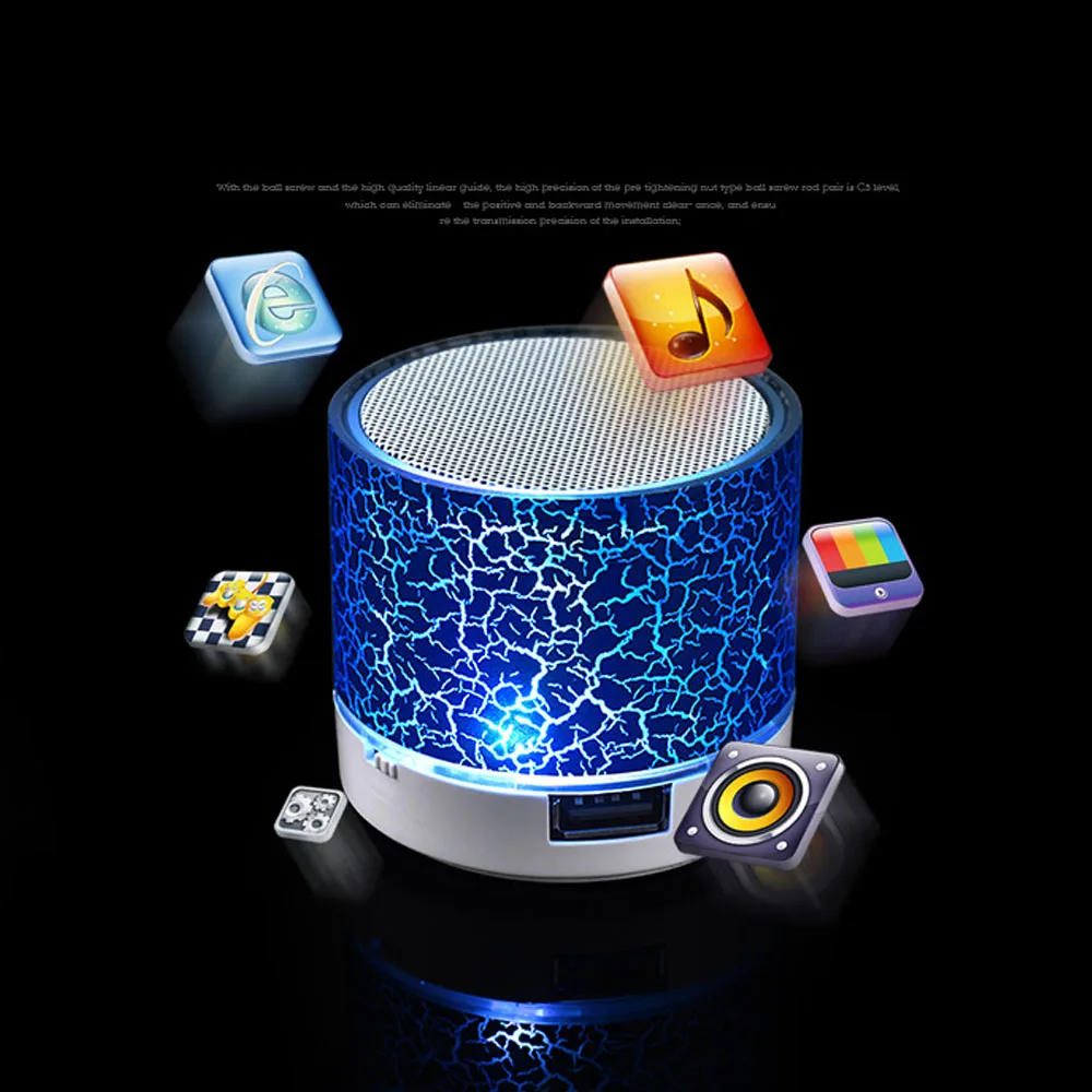 POYATU LED Mini Wireless Bluetooth Speaker TF USB FM Radio Portable Sound Box Musical Subwoofer Loudspeakers For Phone PC  (5)