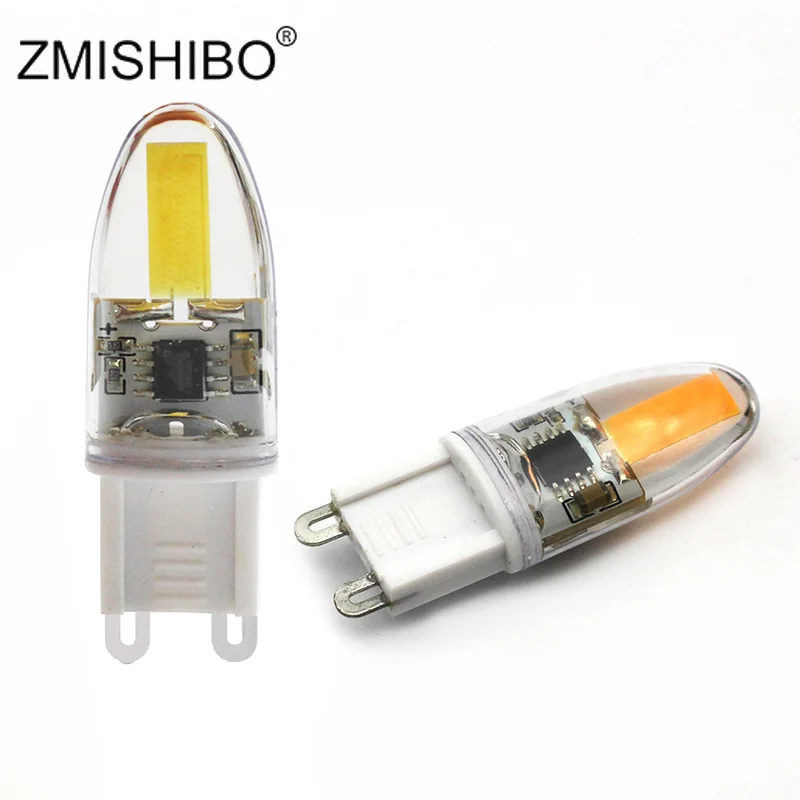 ZMISHIBO 5 шт. 220 В Сверхъяркие Диммируемые Светодиодные лампы COB G9 холодный белый свет