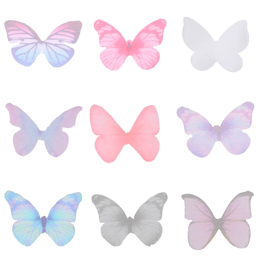 

10Pcs Beautiful Colorful Organza Butterfly Ethereal Necklace Decor Scrapbook Clothes Stitching Lace Choker Sewing Accessories