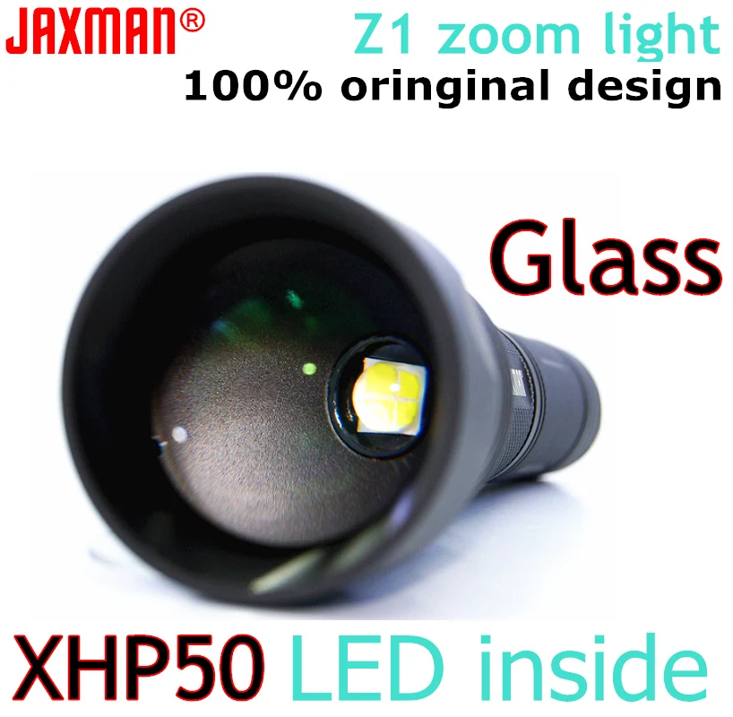 JAXMAN Z1 поворотный оптический зум фонарик с покрытием AR стеклянный объектив CREE XHP50