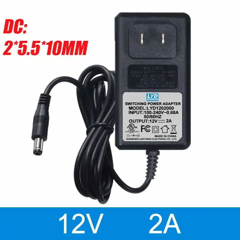 Black Have line US 12/2A 5,5 мм* 2,1 мм AC-DC адаптер питания для электрического оборудования коммутационный адаптер черный переключатель для светодиодные ленты светильник - Цвет: Black Have line