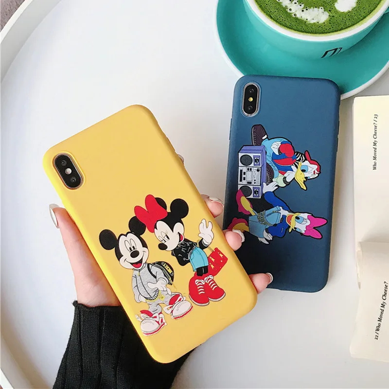 

Cartoon Mickey Minnie Mouse Case For iPhone 8 7 6S 6 Plus X XR XS MAX Cover Cute Donald Daisy Duck Soft TPU Case For iPhone 6 S