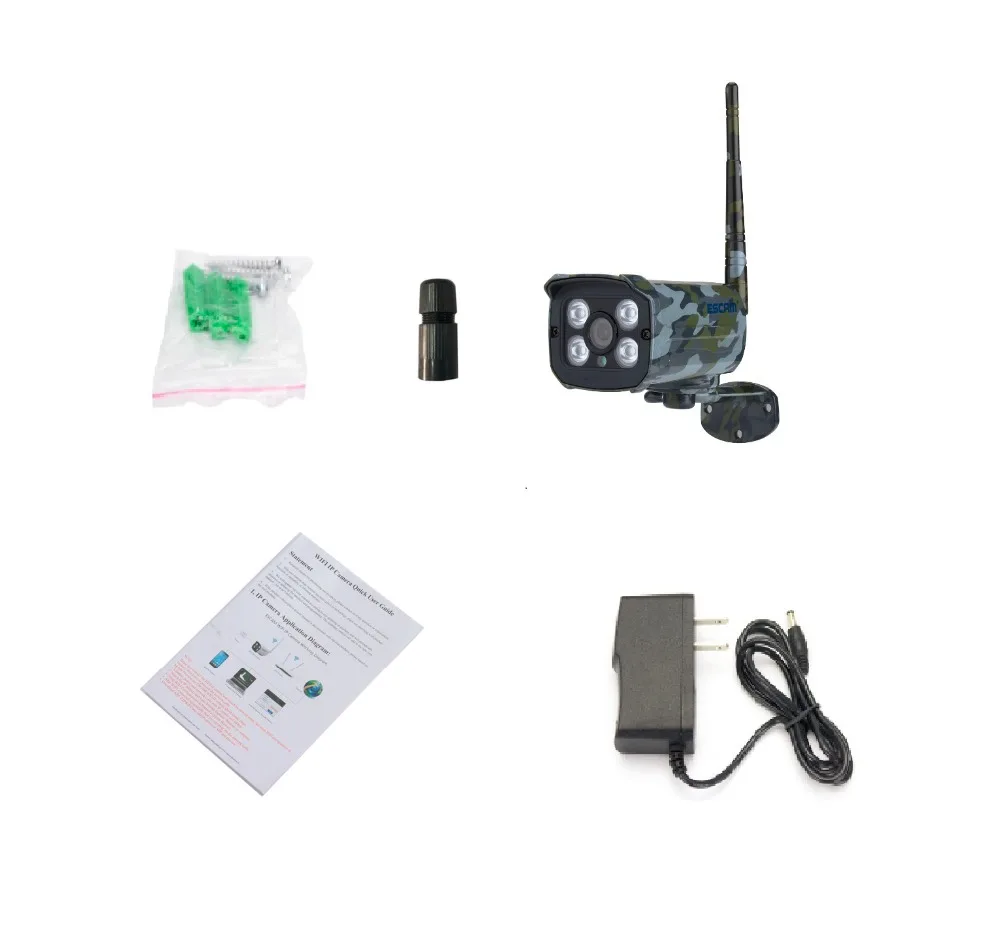 ESCAM Sentry QD900S 2MP full HD Network IR-Bullet Camera DayNight IP66 onvif 2.2 1080p Camouflage wireless waterproof ip camera (8)