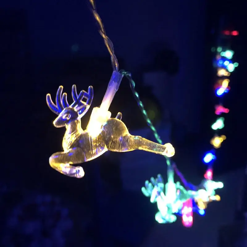Flying Elk LED Lamps String Jumping Reindeer Holiday Lights Wedding Christmas Parties Room