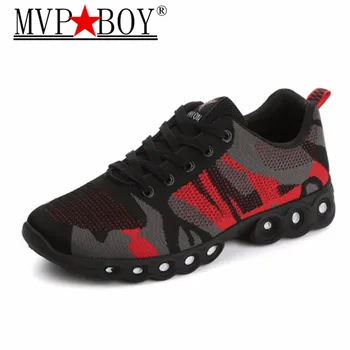 

MVP BOY Men Casual Shoes 2018 Spring Breathable Lace Up Casual Man Shoes Fashion Designed Mens Mesh Shoes Black Eu Size 39-44