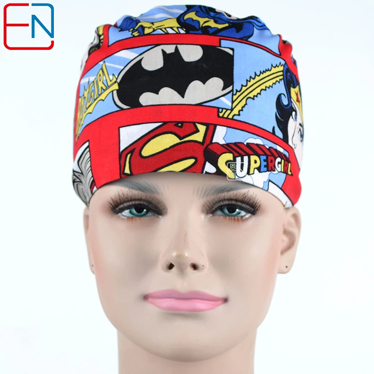 

Factory Sales directly big sales medical scrubs in different patterns ,surgical caps 3 sizes scrub caps meinvchaoren