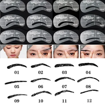 

Eyeliner stencil human hair Eyebrow Stencil Mold guide shaper template permanent make up eye brow shaping kit perfect eyebrows