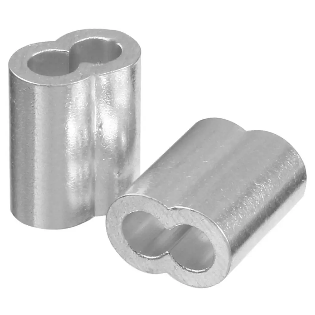 

100pcs Hot Sale 5/32 inch (4mm) Diameter Wire Rope Aluminum Sleeves Clip Fittings Cable Crimps