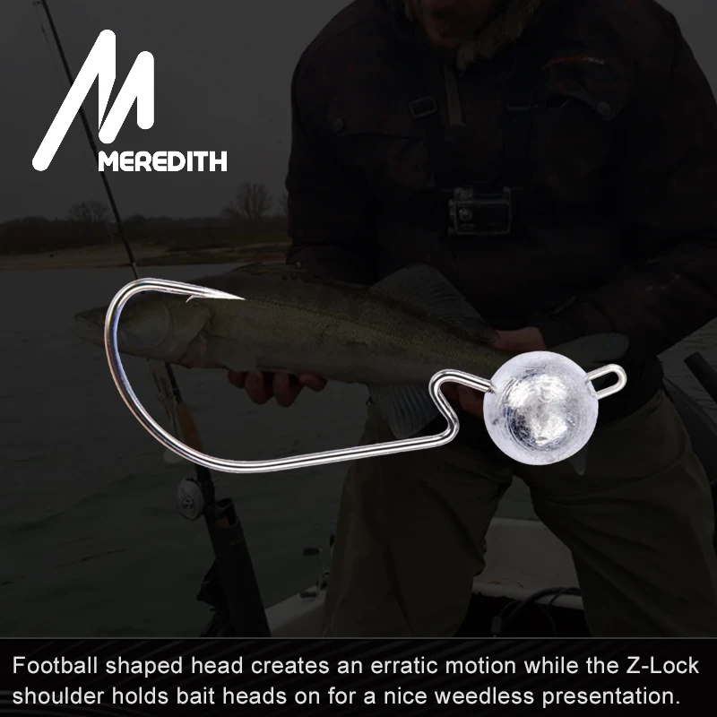 MEREDITH 10pcs/Lot Exposed Lead Jig Head 3.5g 5g 7g 10g 14g Lead Head Hook Jig Baits Fishing Hooks Jigging Fishing Accessories