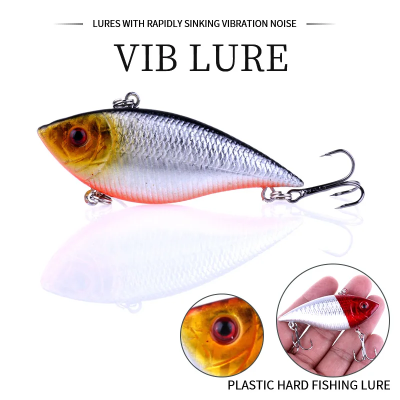 

HENGJIA 1pc fishing lure 10.5g 7cm VIB hard bait lifelike 3D eyes Bionic bait perch pesca Isca Artificial wobbler fishing tackle