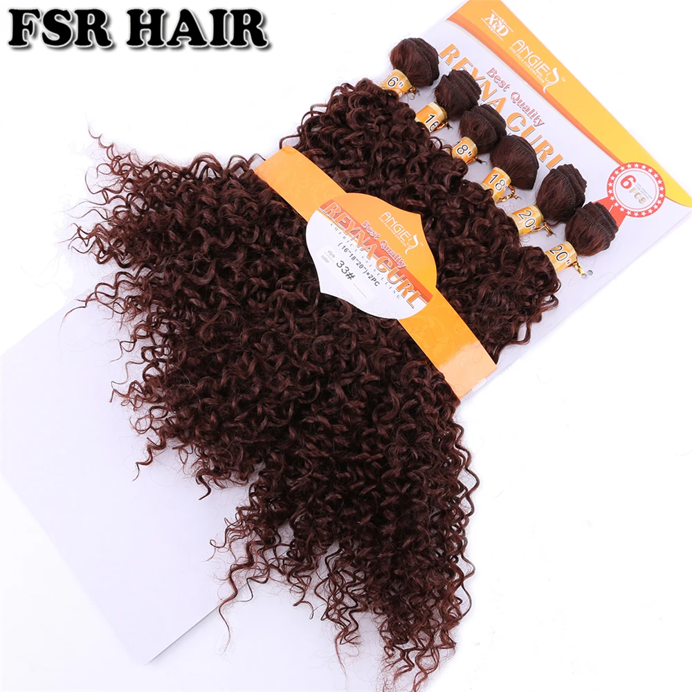 1" 18" 2" афро кудрявые синтетические волосы, вплетаемые 6 Пряди/Лот, синтетические волосы для наращивания, вьющиеся волосы, пряди для женщин