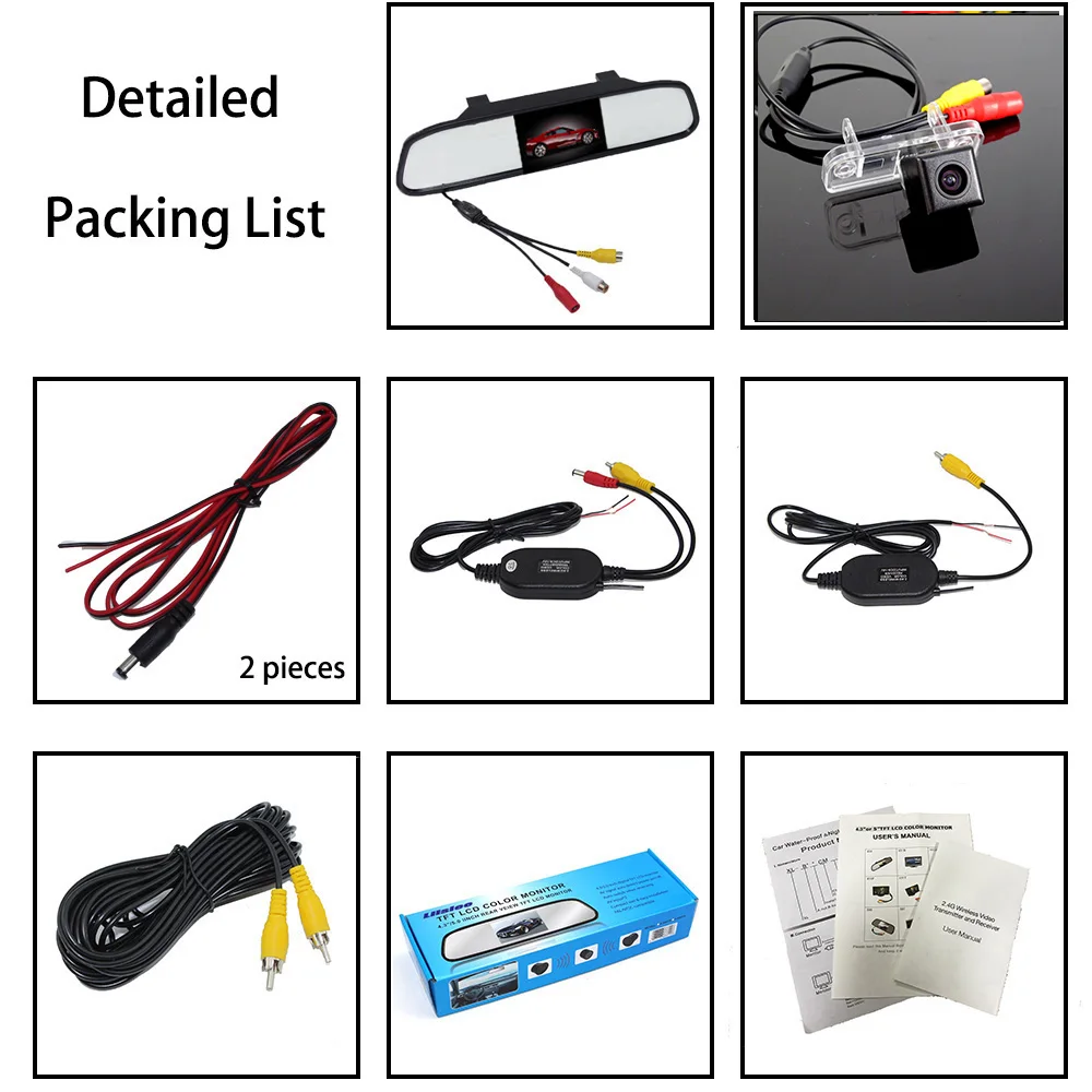 Liandlee 3in1 Wireless Receiver Mirror Monitor Special Rear View Camera For Mercedes Benz C Class MB W203 5D Wagon 2001~2007 (5)