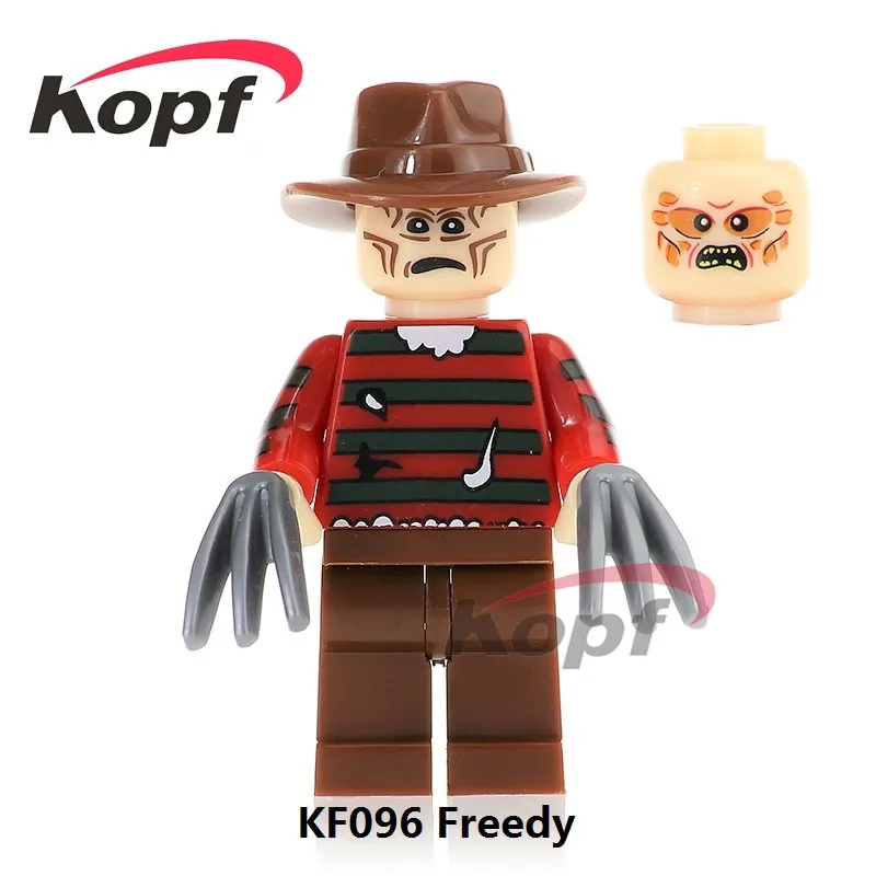 Single Sale KF096 The Horror Theme Movie Freedy Candyman Hannibal Scary Mask Halloween Bricks Building font