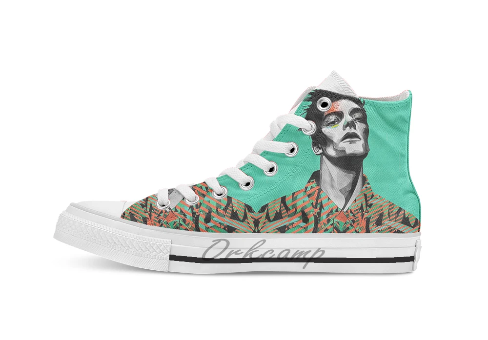 

Digital V Unisex High Top Canvas flat Casual Custom shoes Drop Shipping