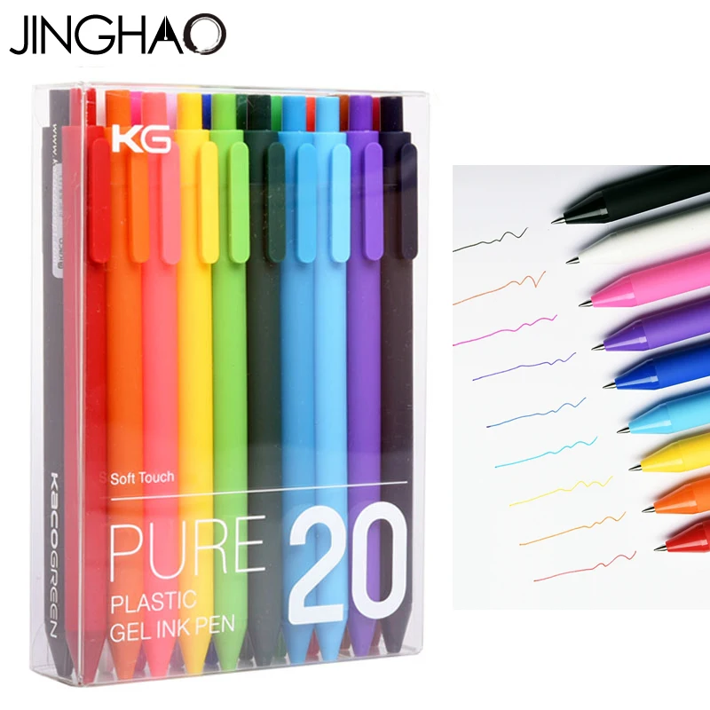 

20Pcs/lot KACO PURE Series Cute Colorful Gel Pens Fashion Candy Color Gel Pens for Student Stationery Office School Supplies