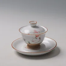 Антикварная грубая керамика Gaiwan набор керамических чайных чашек для пуэр/Пуэр/белый/черный/зеленый/Jinxuan/Улун/зеленый чай ча