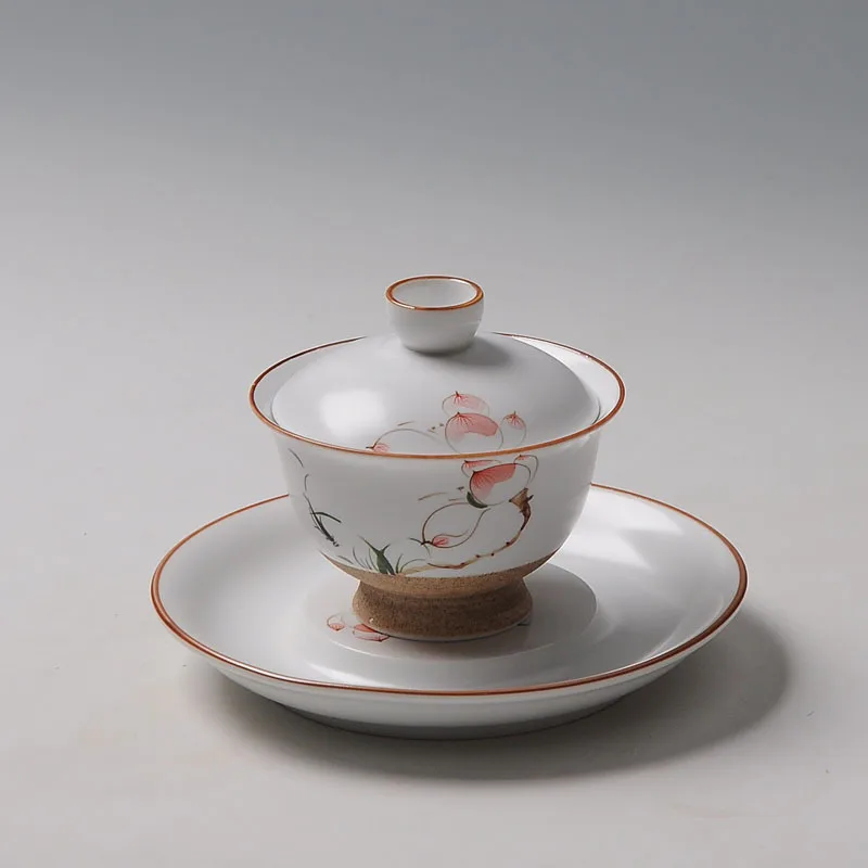 

Antique Rough Pottery Gaiwan Ceramic Tea cup Set Tureen Ceremony for Puer/Pu'erh/white/black/green/Jinxuan/Oolong/green tea cha