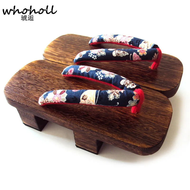 

WHOHOLL 2018 Summer New Man Sandals Japanese Geta Cos Clogs Shoes Flip-flops Man Two Teeth Platform Clogs Unisex Lovers Sandals