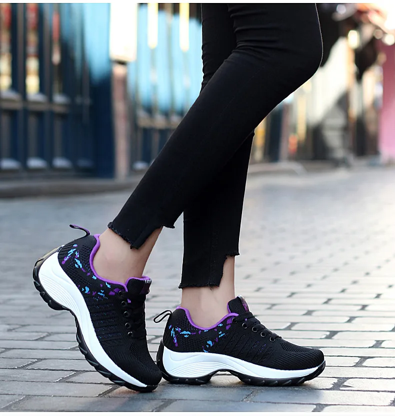Spring women flat platform sneakers for women Lightweight Comfortable Breathable ladies laces casual sneakers (12)